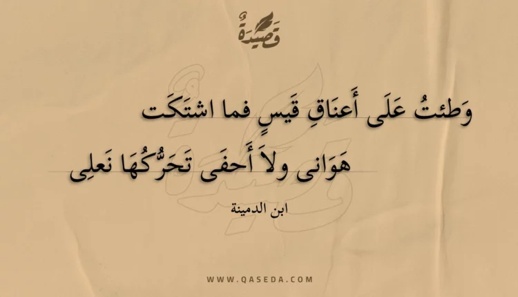 قصيدة وطئت على أعناق قيس فما اشتكت