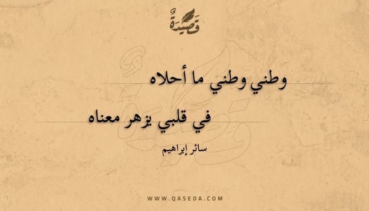 قصيدة وطني