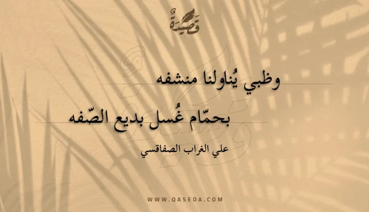 قصيدة وظبي يناولنا منشفه