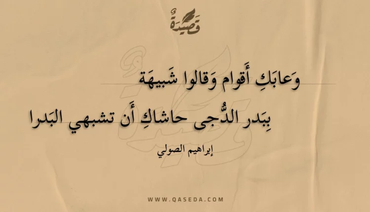 قصيدة وعابك أقوام وقالوا شبيهة