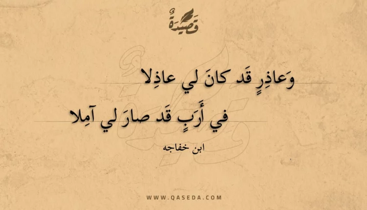 قصيدة وعاذر قد كان لي عاذلا