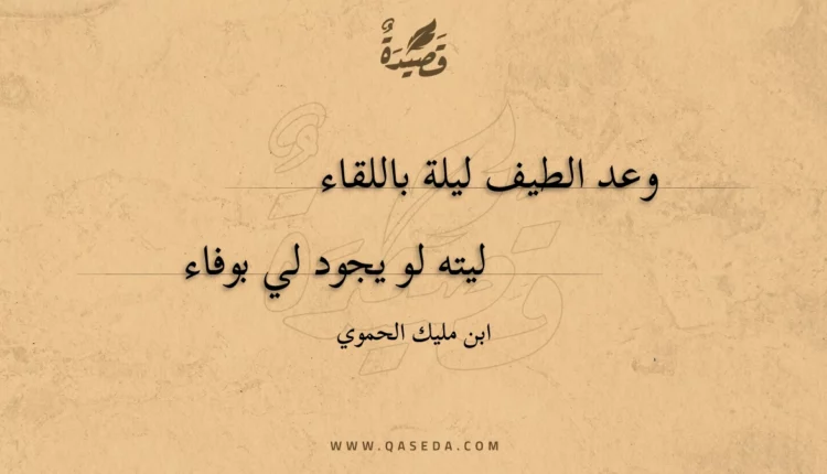 قصيدة وعد الطيف ليلة باللقاء