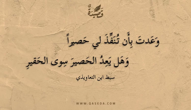 قصيدة وعدت بأن تنفذ لي حصيرا