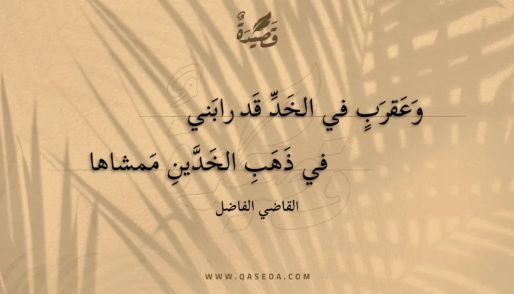 قصيدة وعقرب في الخد قد رابني