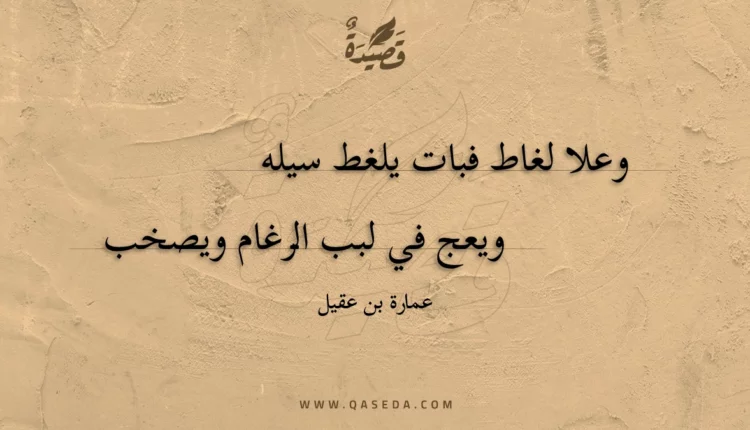 قصيدة وعلا لغاط فبات يلغط سيله