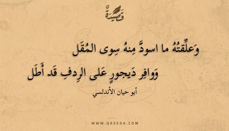 قصيدة وعلقته ما اسود منه سوى المقل