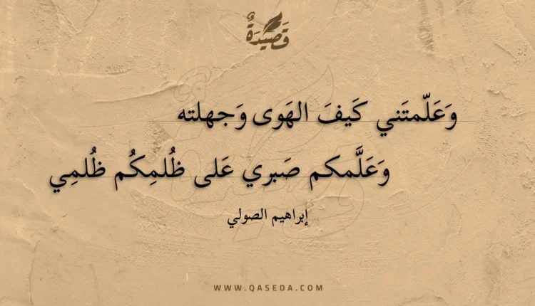 قصيدة وعلمتني كيف الهوى وجهلته