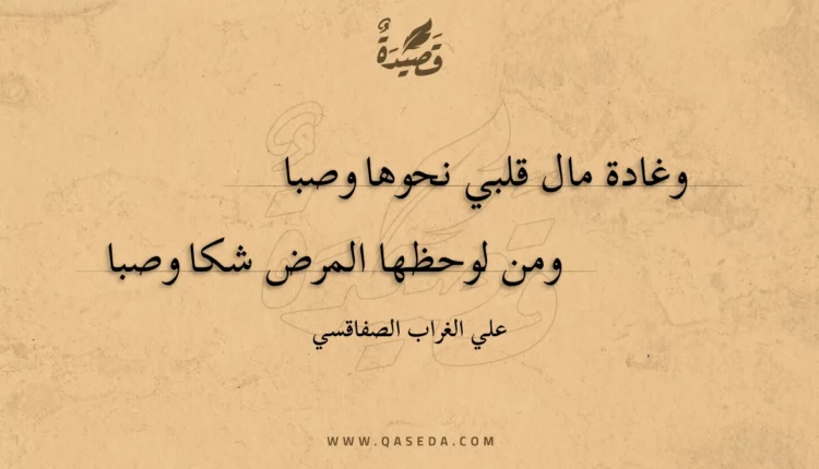 قصيدة وغادة مال قلبي نحوها وصبا