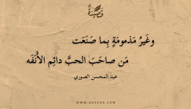 قصيدة وغير مذمومة بما صنعت
