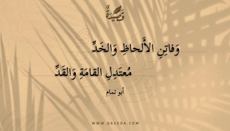 قصيدة وفاتن الألحاظ والخد