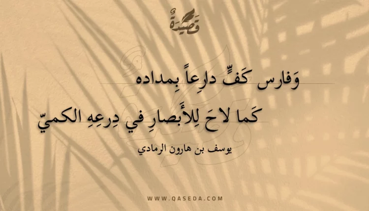 قصيدة وفارس كف دارعا بمداده