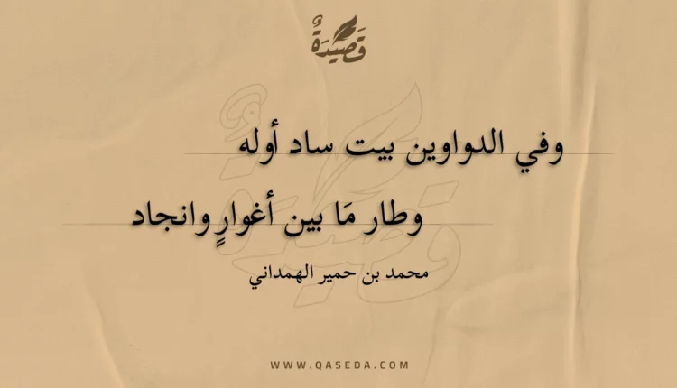 قصيدة وفي الدواوين بيت ساد أوله
