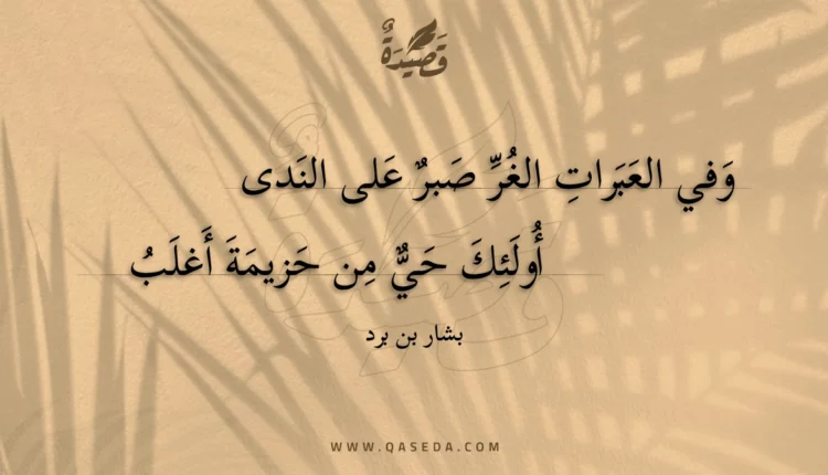 قصيدة وفي العبرات الغر صبر على الندى