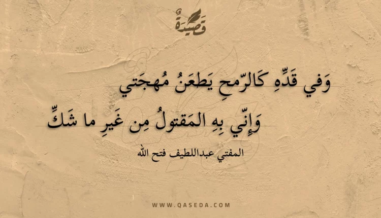قصيدة وفي قده كالرمح يطعن مهجتي
