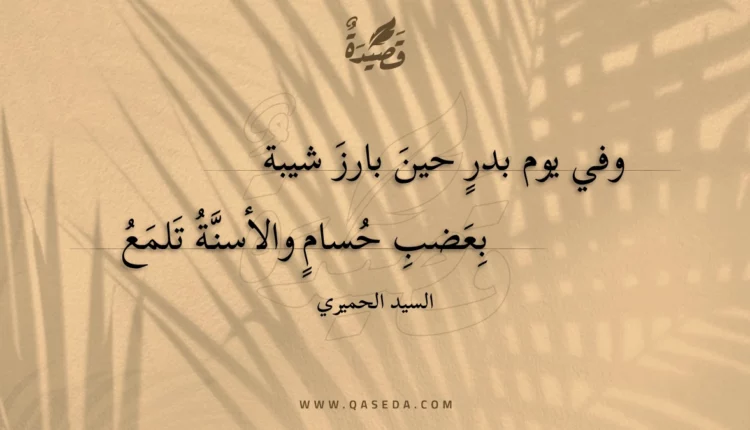 قصيدة وفي يوم بدر حين بارز شيبة