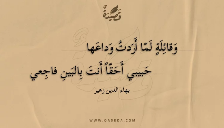 قصيدة وقائلة لما أردت وداعها