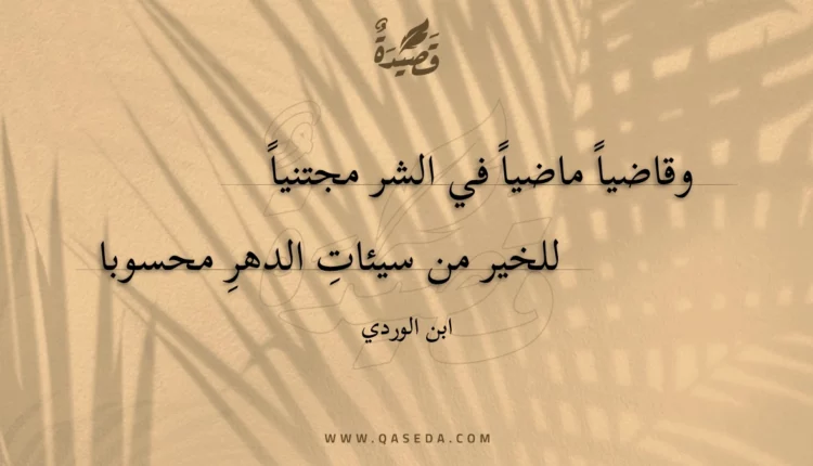 قصيدة وقاضيا ماضيا في الشر مجتنيا