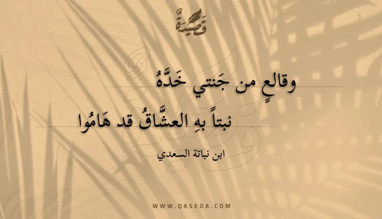 قصيدة وقالع من جنتي خده