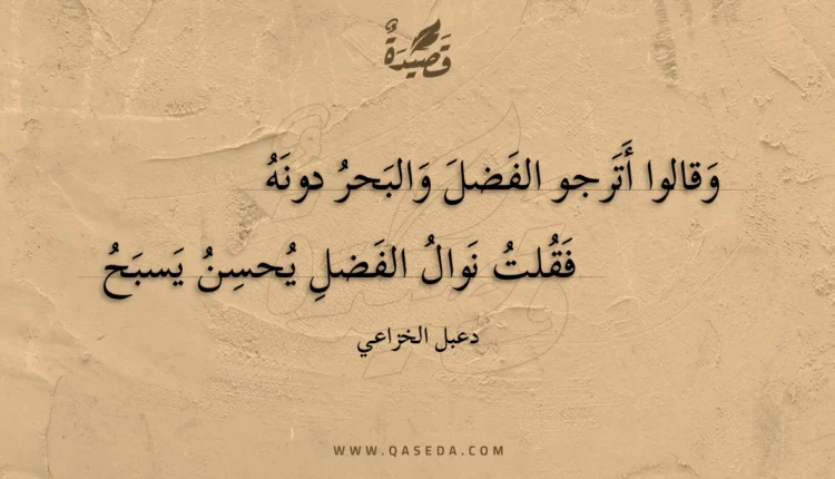 قصيدة وقالوا أترجو الفضل والبحر دونه
