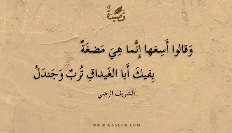 قصيدة وقالوا أسغها إنما هي مضغة