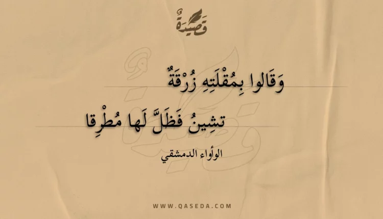 قصيدة وقالوا بمقلته زرقة