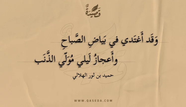 قصيدة وقد أغتدي في بياض الصباح
