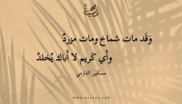 قصيدة وقد مات شماخ ومات مزرد