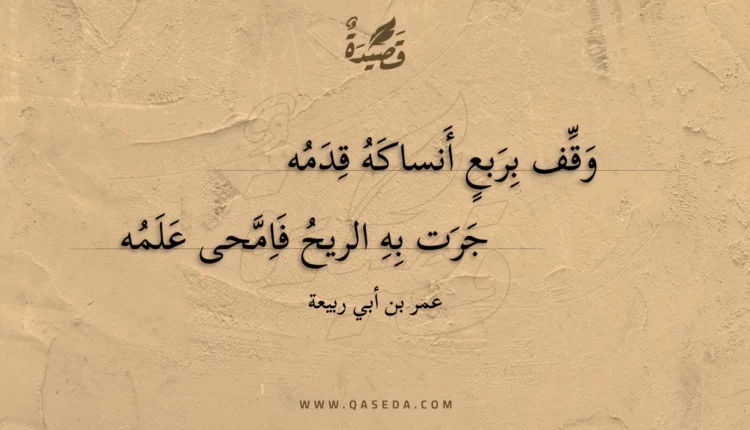 قصيدة وقف بربع أنساكه قدمه