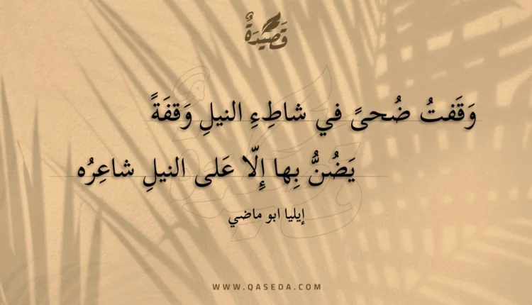 قصيدة وقفت ضحى في شاطء النيل وقفة