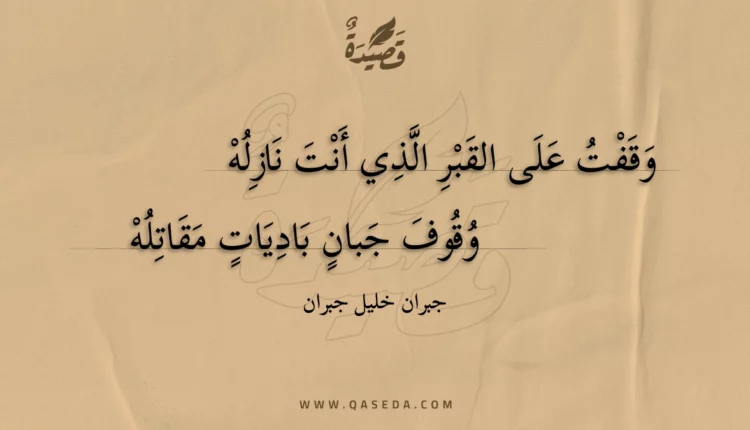 قصيدة وقفت على القبر الذي أنت نازله