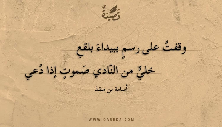 قصيدة وقفت على رسم ببيداء بلقع