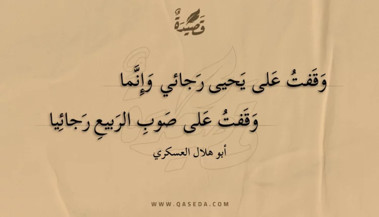 قصيدة وقفت على يحيى رجائي وإنما