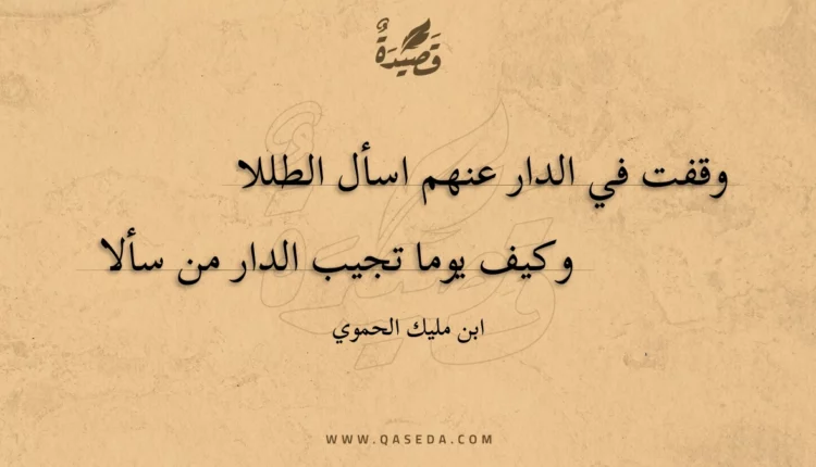 قصيدة وقفت في الدار عنهم اسأل الطللا