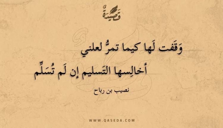 قصيدة وقفت لها كيما تمر لعلني
