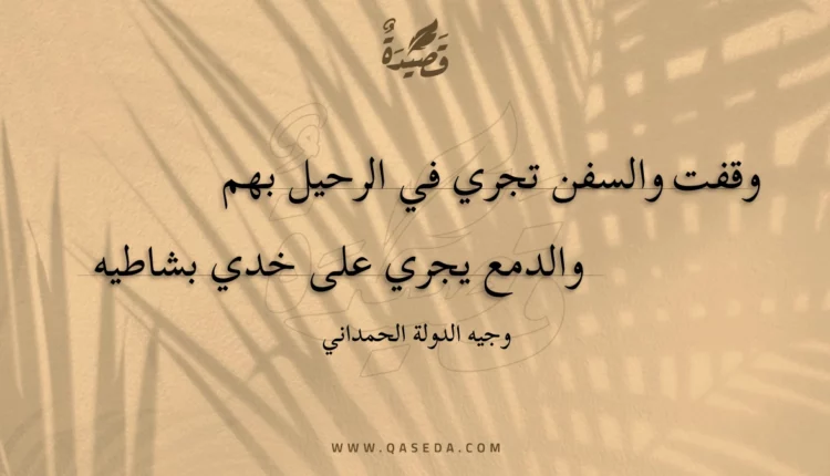 قصيدة وقفت والسفن تجري في الرحيل بهم