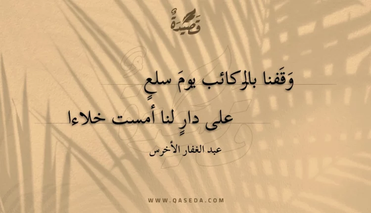 قصيدة وقفنا بالركائب يوم سلع
