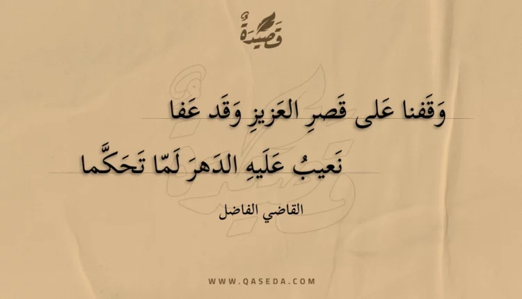 قصيدة وقفنا على قصر العزيز وقد عفا