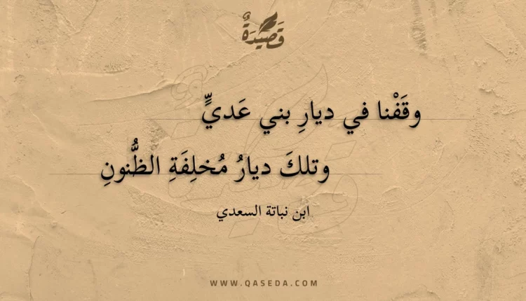 قصيدة وقفنا في ديار بني عدي