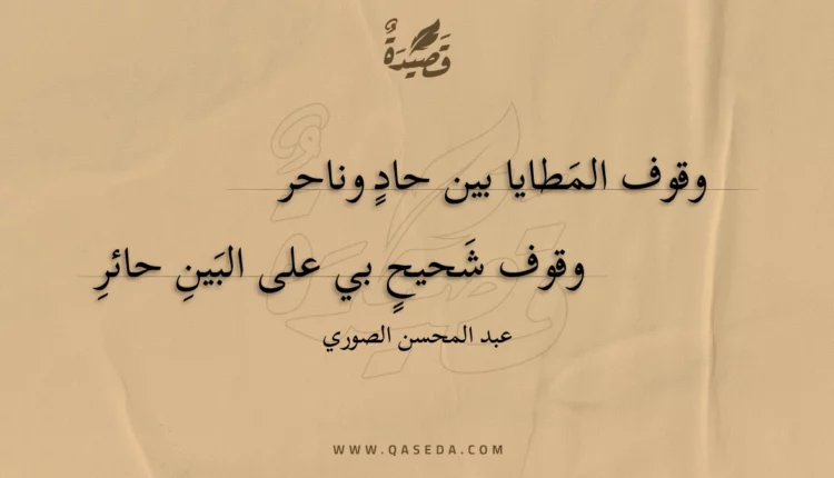 قصيدة وقوف المطايا بين حاد وناحر