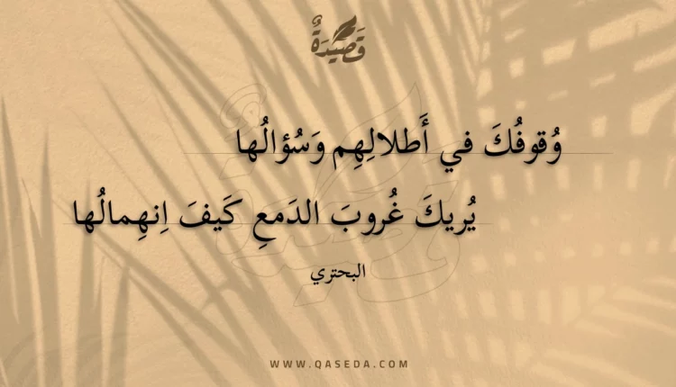 قصيدة وقوفك في أطلالهم وسؤالها