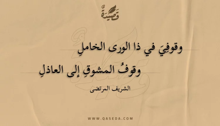 قصيدة وقوفي في ذا الورى الخامل