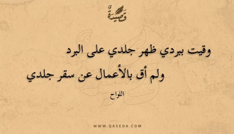 قصيدة وقيت ببردي ظهر جلدي على البرد