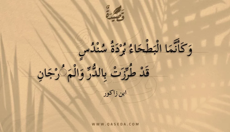 قصيدة وكأنما البطحاء بردة سندس