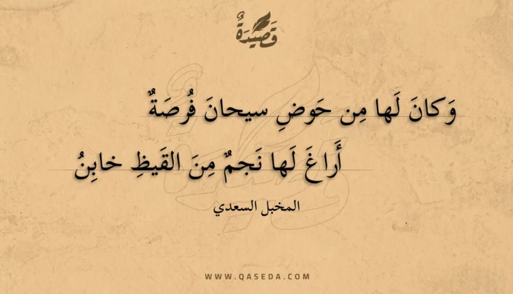 قصيدة وكان لها من حوض سيحان فرصة