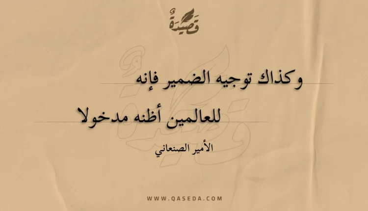 قصيدة وكذاك توجيه الضمير فإنه