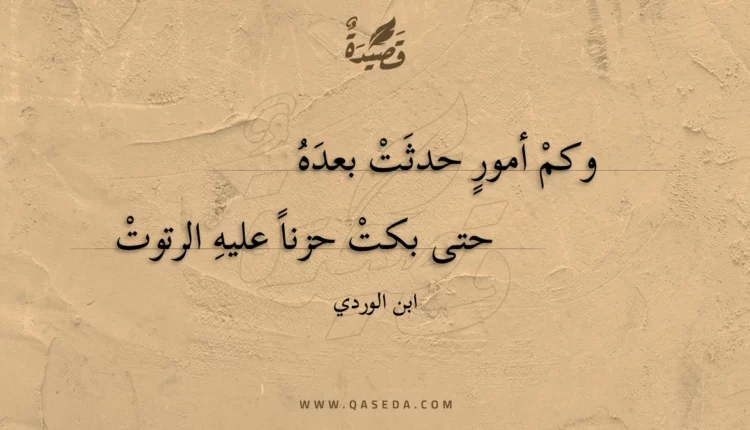 قصيدة وكم أمور حدثت بعده