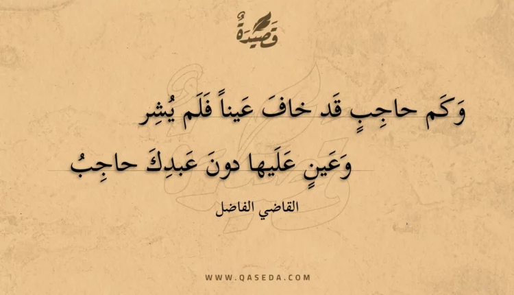 قصيدة وكم حاجب قد خاف عينا فلم يشر