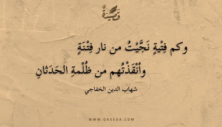 قصيدة وكم فتية نجيت من نار فتنة