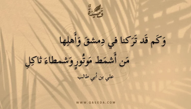 قصيدة وكم قد تركنا في دمشق وأهلها