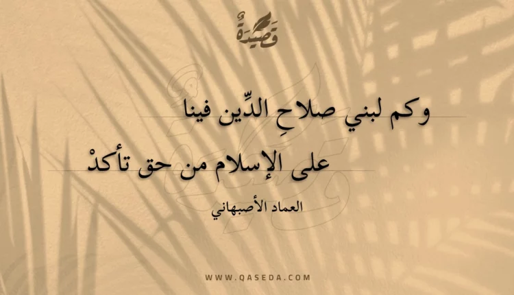 قصيدة وكم لبني صلاح الدين فينا
